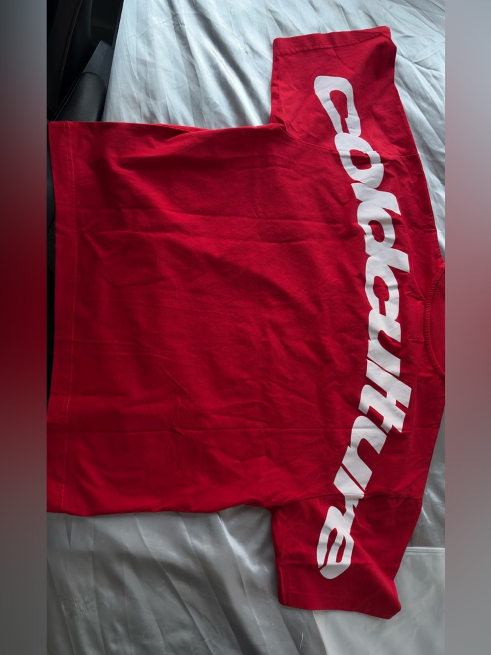 Curved Tee in Racing Red - Picture 3 of 4